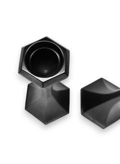 Two Piece Candle Holder Set, Hexagonal Artificial Marble, Candlestick Holder for Dining Table Decoration, Home Decor (Black) - pzsku/ZA3C828E237CDF591324FZ/45/_/1723219309/bd538e78-f93f-44e1-b581-ae87bb488766