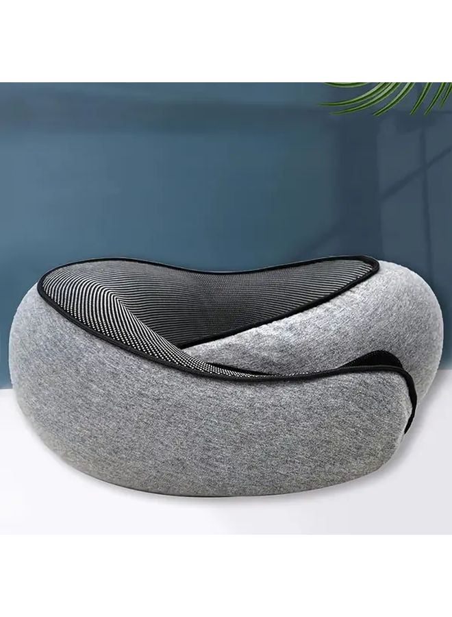 1pc Ergonomic U Shaped Travel Pillow Soft Lightweight Durable Non Deformable Airplane Pillow Comfortable Flying Black Carry Case Hand Wash Only Polypropylene Cover Filling Travel Comfort Accessory Sleek Design Durable Construction - Image 3