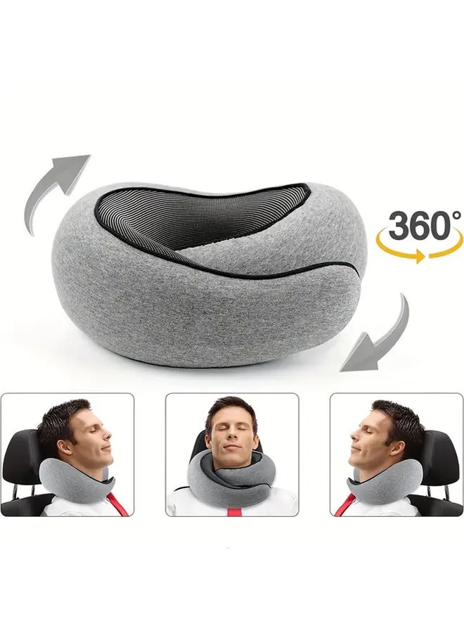 1pc Ergonomic U Shaped Travel Pillow Soft Lightweight Durable Non Deformable Airplane Pillow Comfortable Flying Black Carry Case Hand Wash Only Polypropylene Cover Filling Travel Comfort Accessory Sleek Design Durable Construction - Image 5