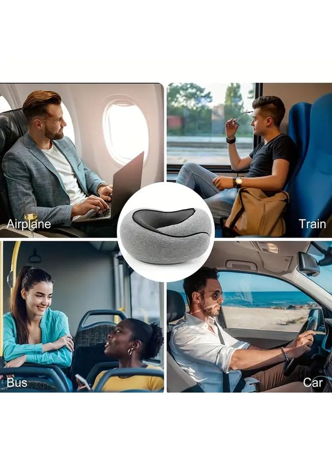 1pc Ergonomic U Shaped Travel Pillow Soft Lightweight Durable Non Deformable Airplane Pillow Comfortable Flying Black Carry Case Hand Wash Only Polypropylene Cover Filling Travel Comfort Accessory Sleek Design Durable Construction - Image 4