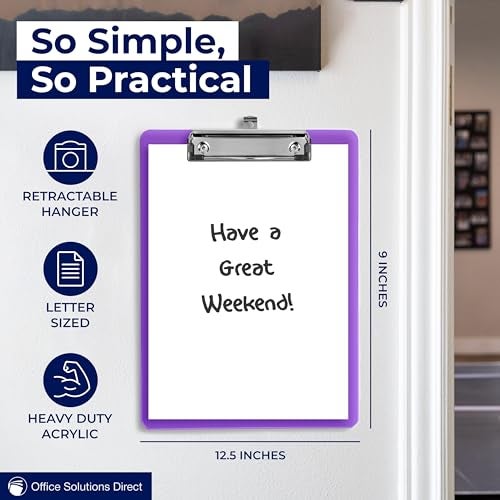Office Solutions Direct Plastic Clipboards with Low Profile Clip Set of 6-12.5 x 9 Inch Multi Color Plastic Clipboards Bulk - Clear Clip Boards Bulk Classroom Holds 100 Sheets, Acrylic Clipboard Clear 6 Pack - Image 3