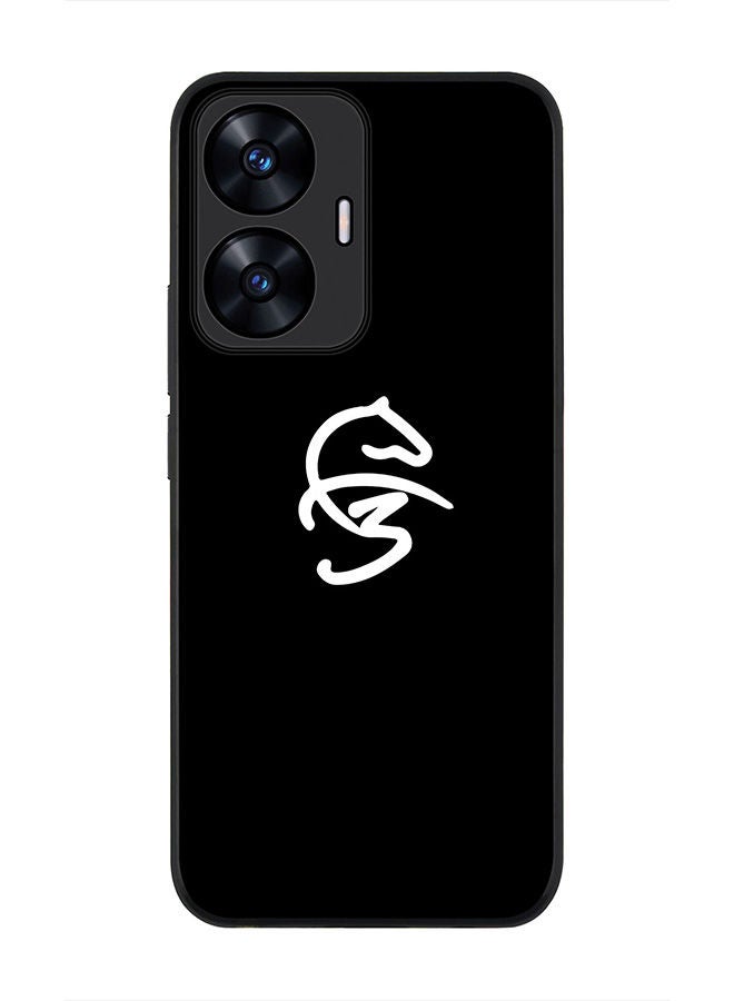 Stylizedd Rugged Black edge case for Realme C55 4G Slim fit Soft Case Flexible Rubber Edges Anti Drop TPU Gel Thin Cover -   Faz3 Icon Black - Image 1