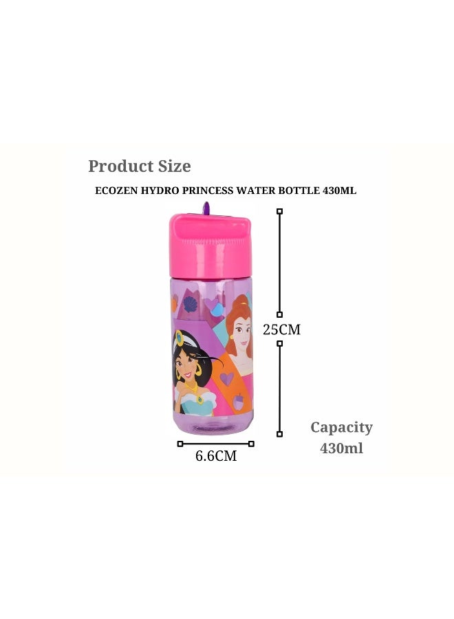 Disney Stor Princess Ecozen Hydro Water Bottle for Kids – 430ml BPA-Free Leakproof Sipper Bottle with Durable Ecozen Material, Lightweight School Water Bottle for Daily Hydration, Travel & Outdoor Use - Image 2