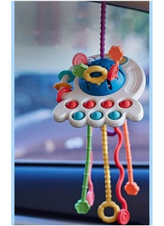 NIBEMINENT Baby Montessori Silicone Toy ,Travel Pull String Activity Toy,Sensory Toys ,Fine Motor Skills Developmental ToysBoys Girls Infant  - Image 1