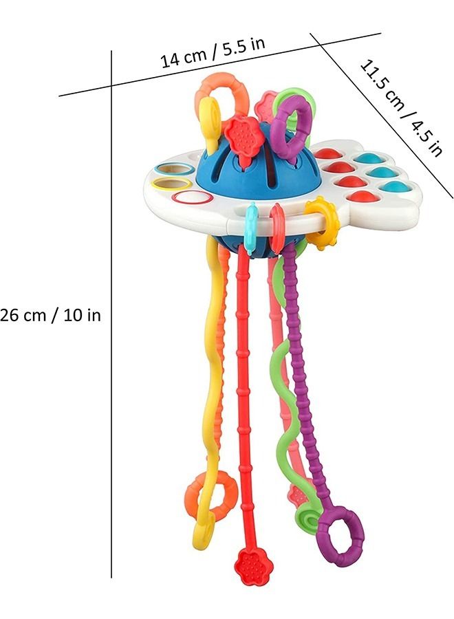 NIBEMINENT Baby Montessori Silicone Toy ,Travel Pull String Activity Toy,Sensory Toys ,Fine Motor Skills Developmental ToysBoys Girls Infant - Image 5