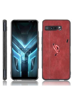 HuHa Case Cover For Asus ZS661KS/ ROG Phone 3 Strix Shockproof Sewing Cow Pattern Skin PC + PU + TPU Case Red 