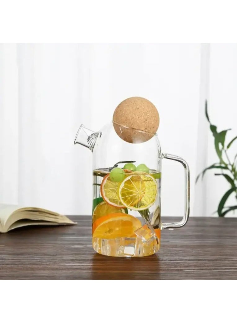 Handmade Borosilicate Glass Water Carafe with Removable Infuser – Decorative Ice Tea Pitcher for Cold & Hot Beverages – Elegant Durable Glass Pitcher for Infused Water, Iced Tea, and Juice  - Image 5