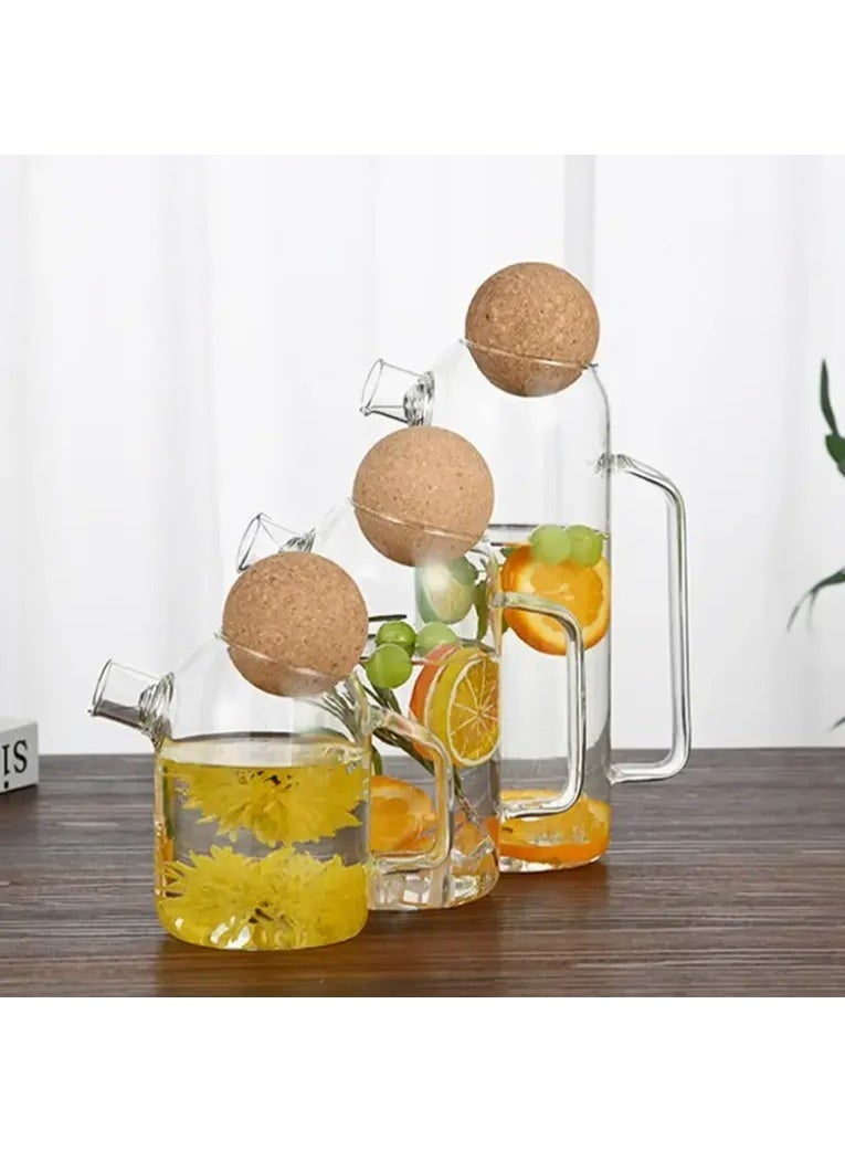 Handmade Borosilicate Glass Water Carafe with Removable Infuser – Decorative Ice Tea Pitcher for Cold & Hot Beverages – Elegant Durable Glass Pitcher for Infused Water, Iced Tea, and Juice  - Image 1
