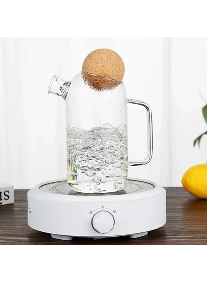 Handmade Borosilicate Glass Water Carafe with Removable Infuser – Decorative Ice Tea Pitcher for Cold & Hot Beverages – Elegant Durable Glass Pitcher for Infused Water, Iced Tea, and Juice  - Image 3