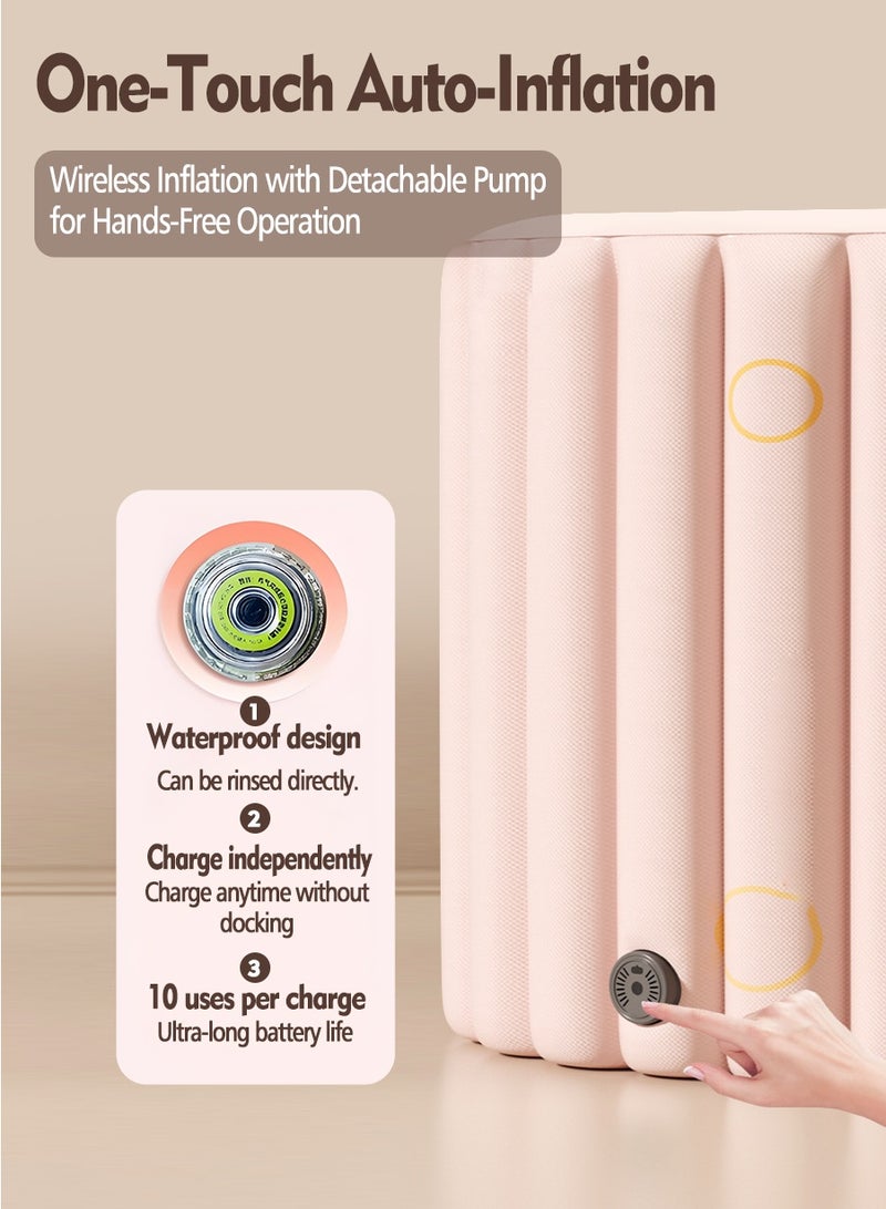 Self-Inflating Bathtub — Features one-touch automatic inflation, a detachable air pump, and easy foldable design. Ideal for compact spaces, this immersive spa tub offers a large soaking experience for home use. - Image 2