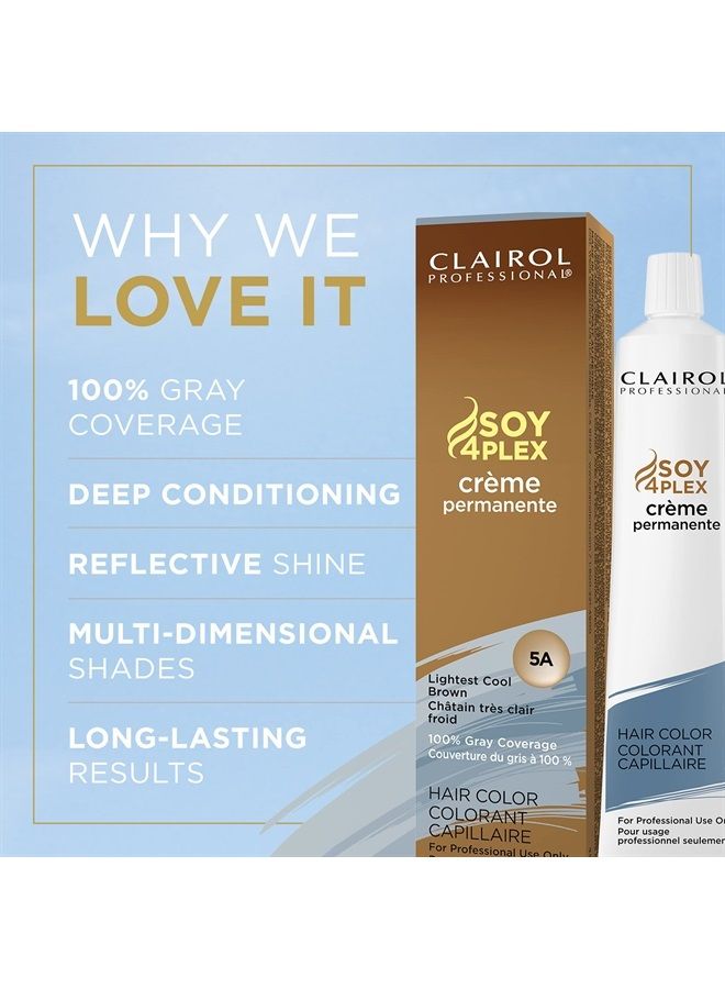 CLAIROL PROFESSIONAL Clairol Profesional Permanent Crème, 5A Lightest Cool Brown, 2oz - Image 3