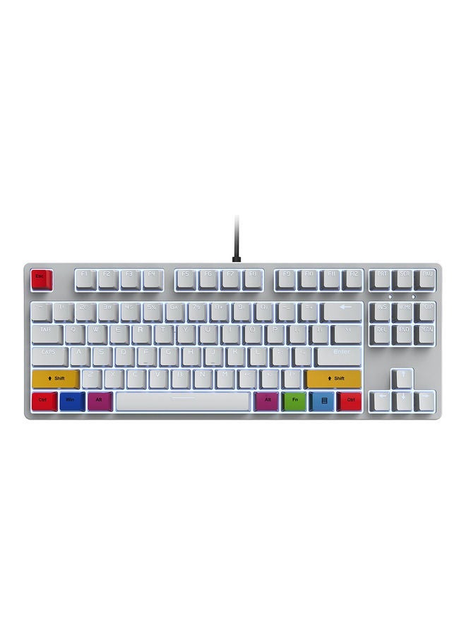 NIBEMINENT 87 Keys Wired Mechanical Keyboard White(Red Switches)  - Image 1