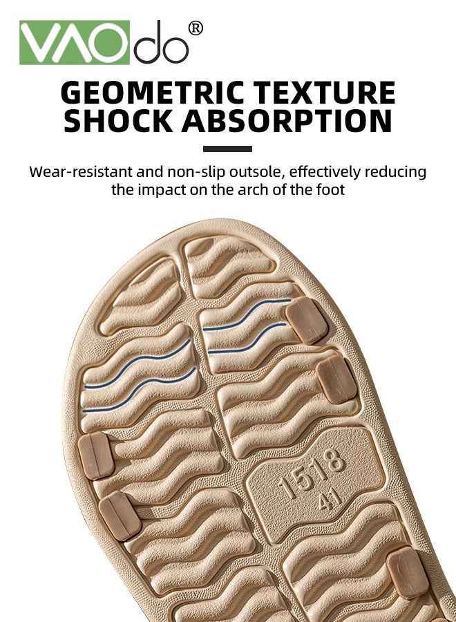 VAOdo Men's Slippers, Quick Dry Flip-Flops, Non-Slip Bathroom Slippers,Casual and Fashionable Design Ultra Cushion Shower Shoes,for Outside Beach Dorm Home Slides Brown  - Image 5