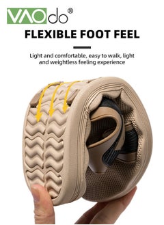 VAOdo Men Shower Shoes,Quick Dry Non-Slip Bathroom Slippers,Casual and Fashionable Design Ultra Cushion,Can be Worn Outside Dorm Home Slides Brown  - Image 5