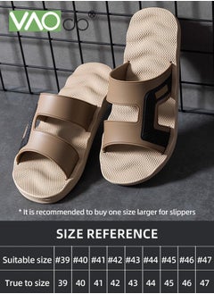 VAOdo Men Shower Shoes,Quick Dry Non-Slip Bathroom Slippers,Casual and Fashionable Design Ultra Cushion,Can be Worn Outside Dorm Home Slides Brown  - Image 3