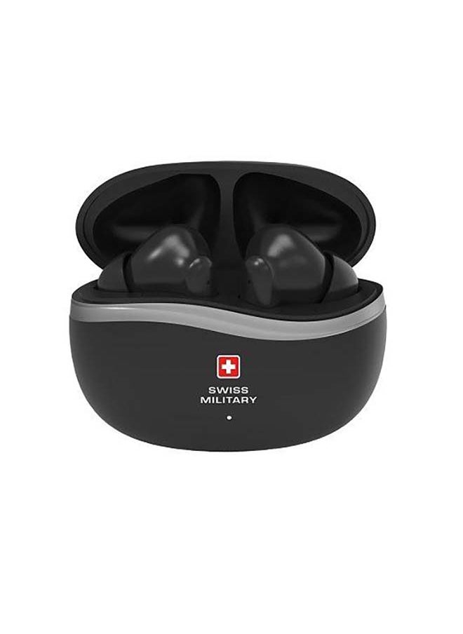SWISS MILITARY Victor4 Earbuds Active Noise Cancelling Black  - Image 1