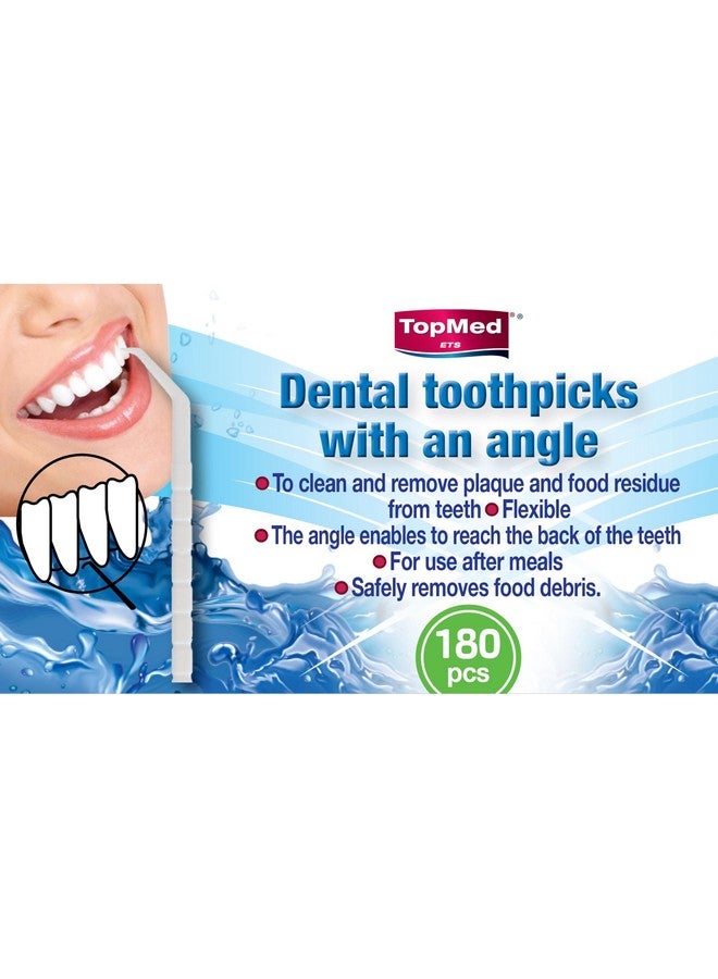TOPMED ETS Oral Care Dental Teeth Pick With Angle Plastic Teeth Floss Toothpick With Angle 180 Count (Pack Of 1) - Image 5