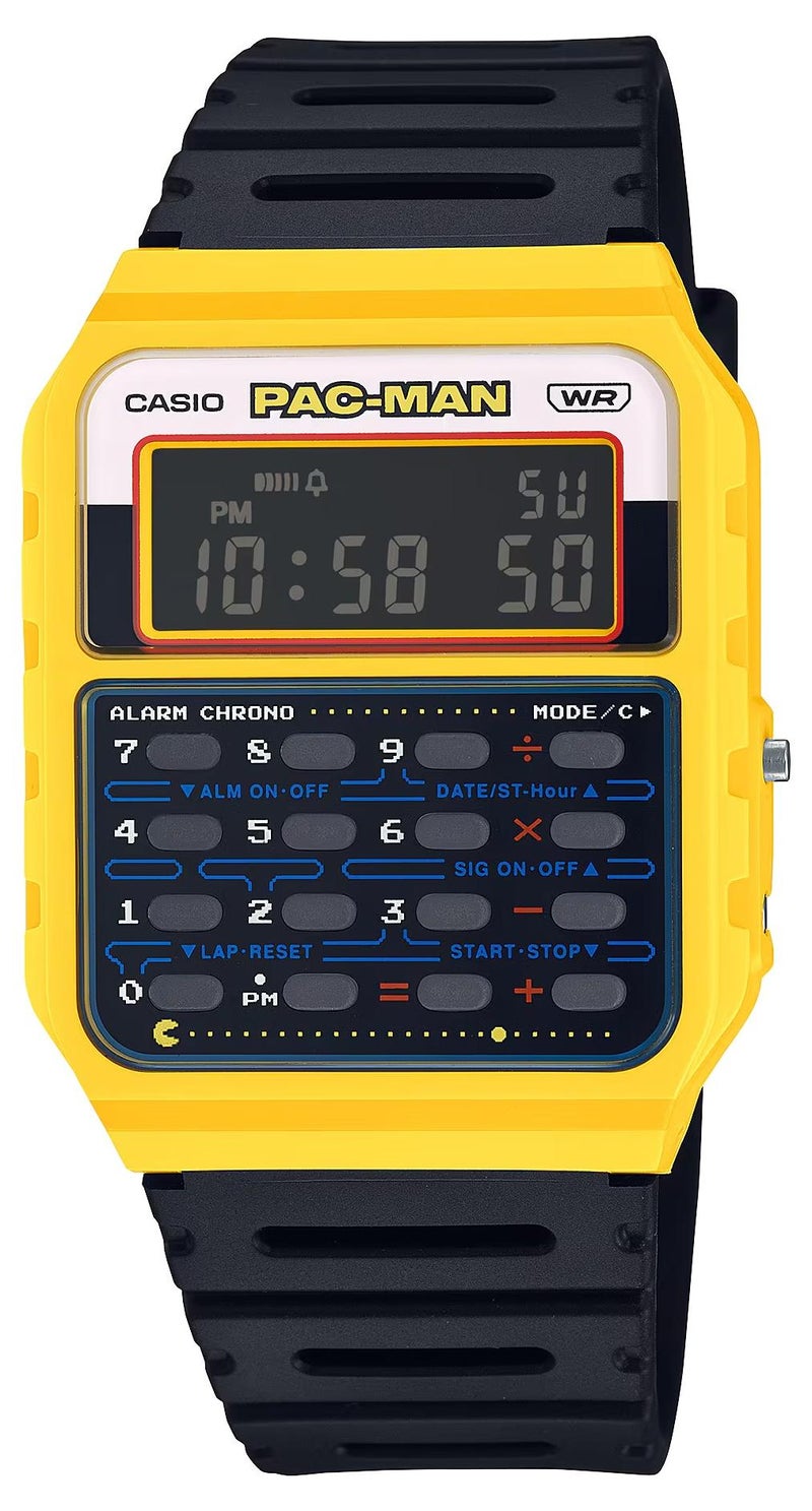 CASIO ساعة يد رقمية من إصدار باك مان مع حزام من الراتنج CA-53WPC-1B - Image 1