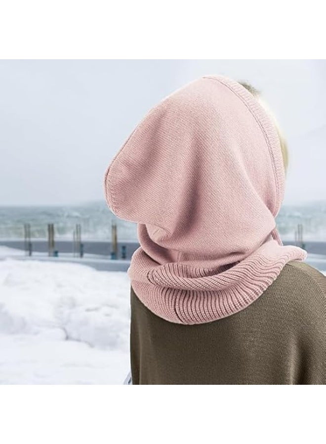 ChicAbode قبعة وشاح بغطاء للرأس، قبعة شتوية مع غطاء للرقبة، قبعة بالاكلافا نسائية مع رباط، قبعات شتوية دافئة للنساء والرجال لممارسة الرياضة في الهواء الطلق - Image 2