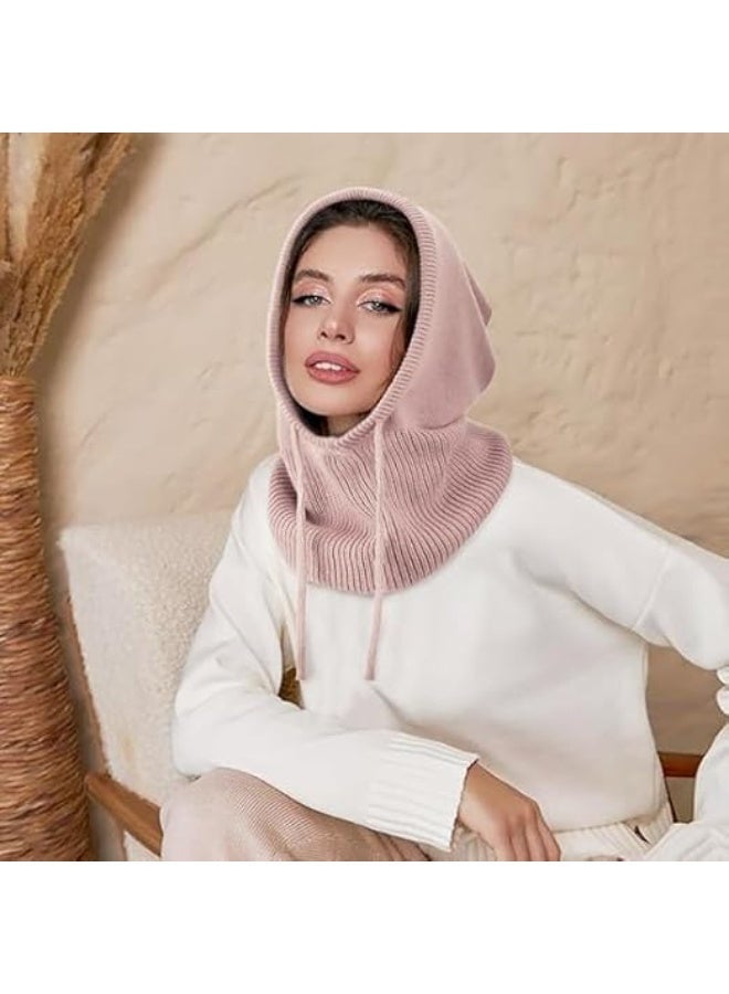 ChicAbode قبعة وشاح بغطاء للرأس، قبعة شتوية مع غطاء للرقبة، قبعة بالاكلافا نسائية مع رباط، قبعات شتوية دافئة للنساء والرجال لممارسة الرياضة في الهواء الطلق - Image 3