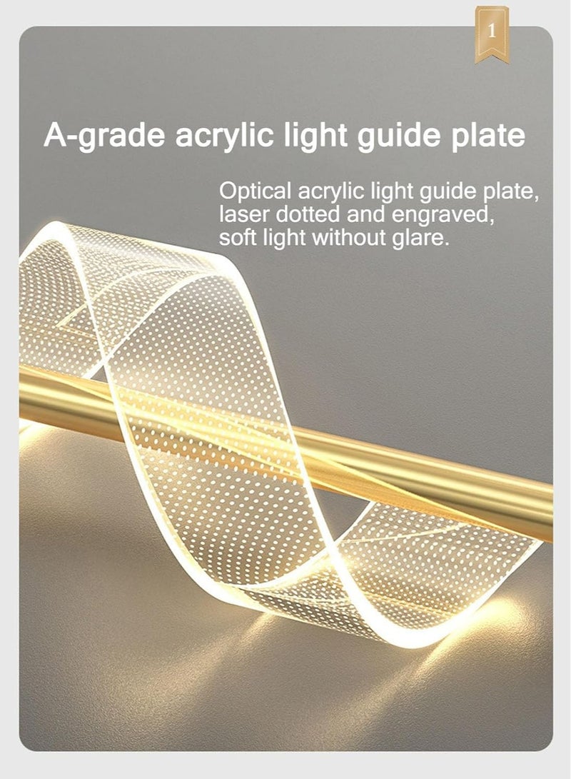 جوي لينك مصباح أكريليك معلق لغرفة النوم بجانب السرير، مصباح معلق LED بسيط وعصري، ثريا داخلية، مصابيح سقف معلقة لغرفة الطعام وغرفة المعيشة والممر والمطبخ (ذهبي) - Image 2