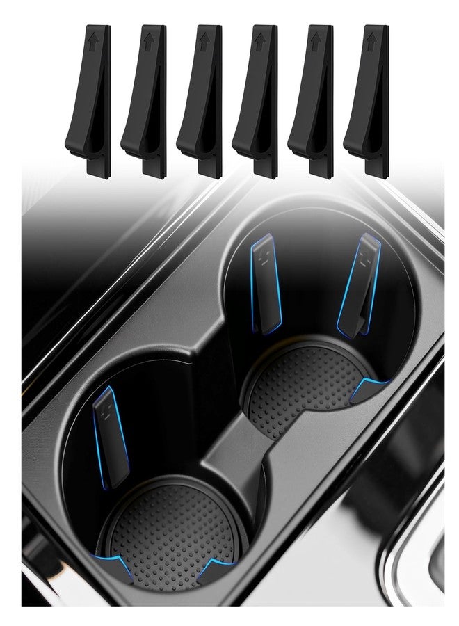 Figpade 6PCS Car Cup Holder Insert Silicone,Anti-Shake Curve Car Coasters Cupholder Stabilizer for Holding Cups/Bottles,Universal Self-Adhesive Cupholder Insert for Cars/SUVs/Trucks - Image 1