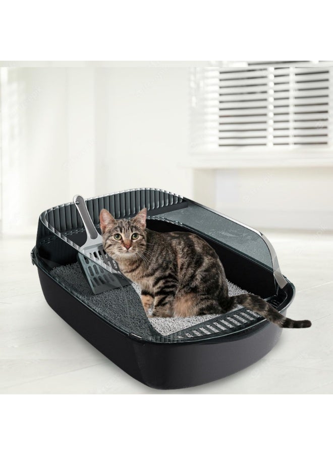 WangPangZi Oversized Detachable Cat Litter Box,Splash-Proof Semi-closed Cat Potty Tray Toilet Cat Supplies with Plastic Scoop & Deodorizing Bag Easy Clean,Suitable for All Kinds of Pet Litter - Image 5