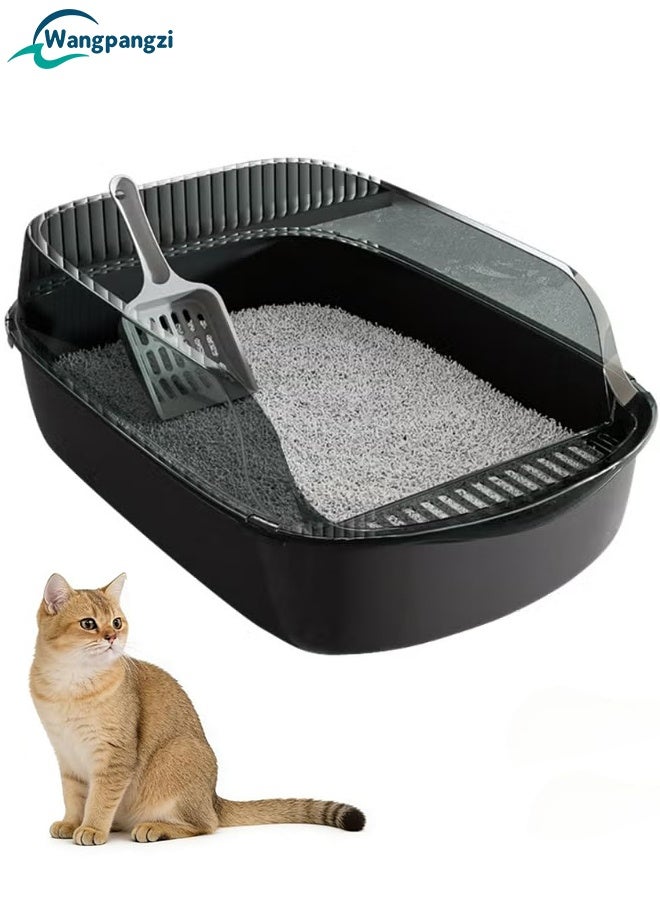 WangPangZi Oversized Detachable Cat Litter Box,Splash-Proof Semi-closed Cat Potty Tray Toilet Cat Supplies with Plastic Scoop & Deodorizing Bag Easy Clean,Suitable for All Kinds of Pet Litter - Image 1