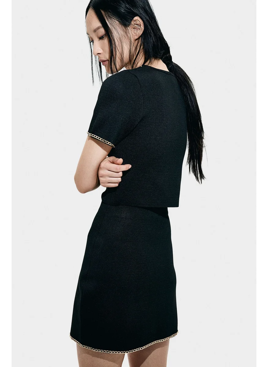 اتش اند ام Chain-Detail Knitted Skirt