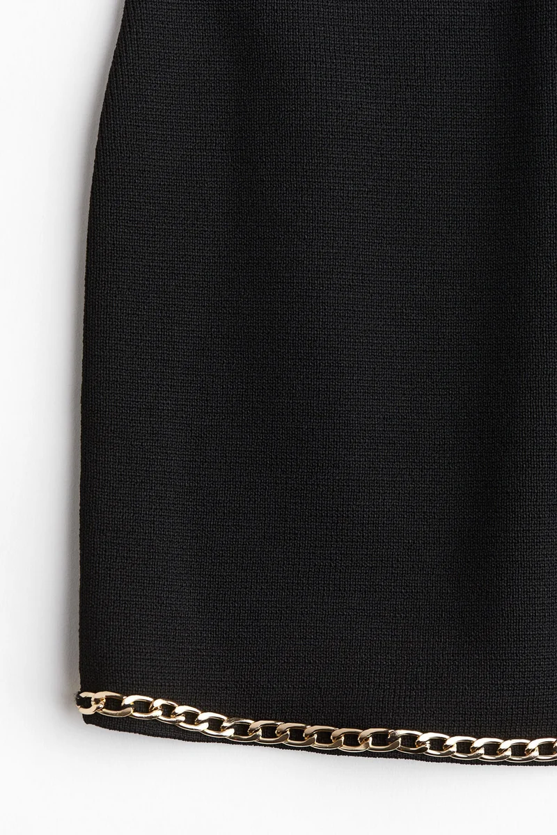 H&M Chain-Detail Knitted Skirt