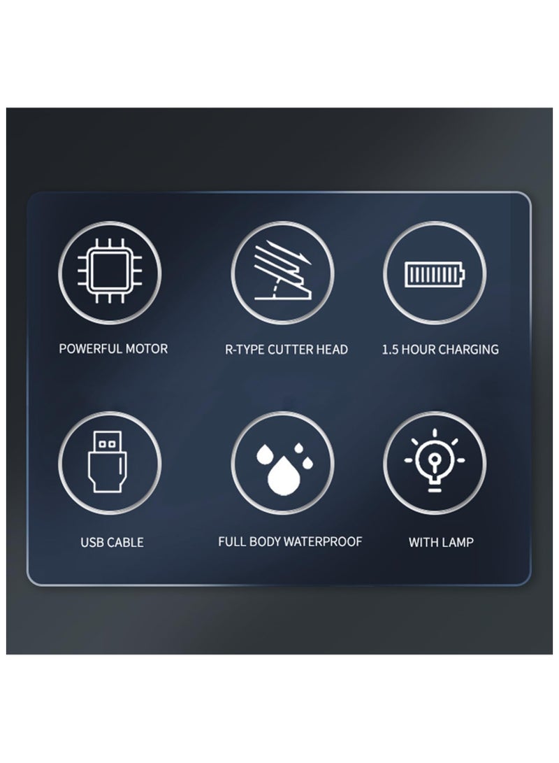 SOLARAE Men's Intimate Razor with LED Light & Display, Body Groomer Shaver, IPX7 Waterproof Electric Razor with Recharge Dock, Replaceable Device, Ceramic Blade Heads, USB Charging, Gift for Men - Image 4