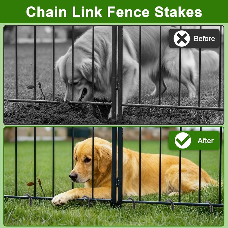 AAGUT Rebar Stakes 12 Inch 32 Pack, J Hook Premium Black Coated Ground Garden Anchors Heavy Duty, Superior Rust Resistance Chain Link Fence Stakes for Camping Tent, Inflatables, Lawn Decor - Image 4