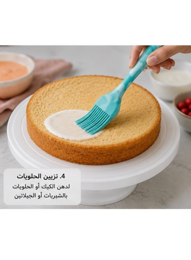 فرشاة سيليكون للطهي والخبز مقاومة للحرارة حتى 316°م – فرشاة دهان سيليكون غذائي خالية من BPA لدهن الزبدة والزيت والبيض والصلصات والتتبيلات، شعيرات سيليكون مرنة لا تتساقط، آمنة للأواني غير اللاصقة، سهلة التنظيف ومناسبة للشواء والمخبوزات - Image 5