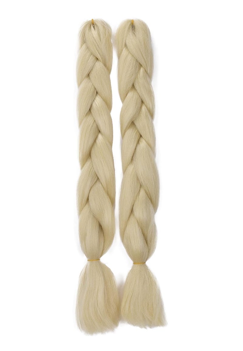 CAISHA 24" Braids Extensions Crochet Hair Jumbo Extensions Braided Ponytail Hairpiece Light Blonde BE113
