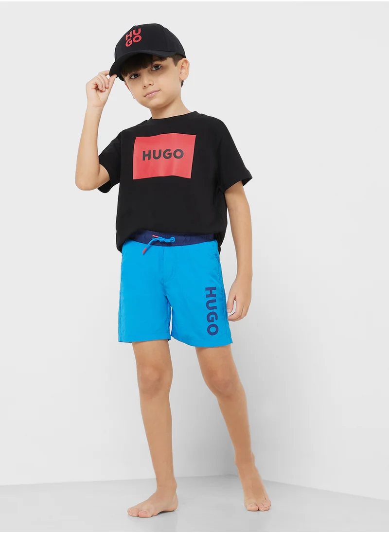 هوجو Kids Logo Swim Shorts