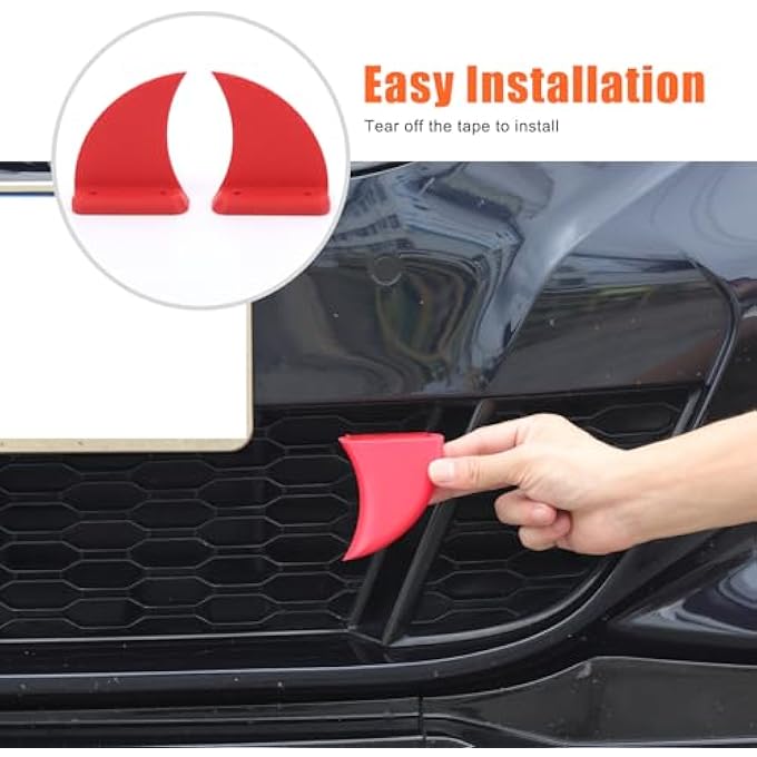 Sekhyna Car Front Grille Tiger Teeth Decoration Cover Compatible with BMW 3 Series G20 G21 2020-2025 Halloween Vampire Fangs Trim ABS DIY Vehicles Cover Sticker Decoration Accessories 2PCS (Red) - Image 5
