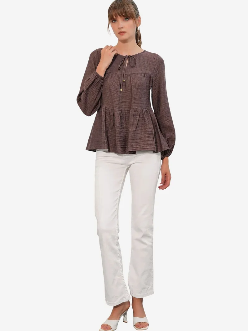 بيغ دارت BDART Textured Tie-Front Blouse
