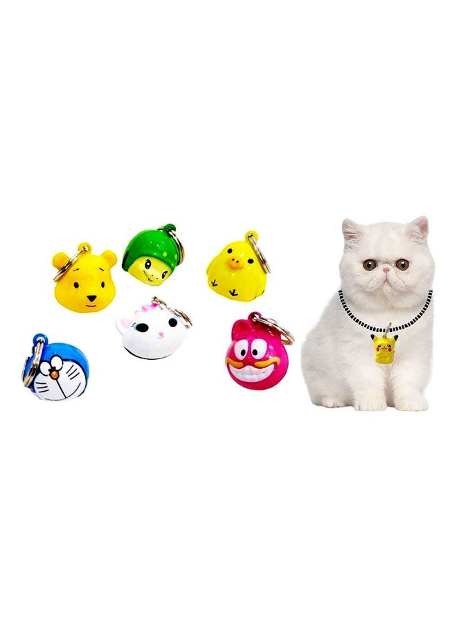 Cartoon Bell For Collar Cats And Dogs, Pet Bell Included Ring Cartoon Design (Pack Of - 4) - Image 1