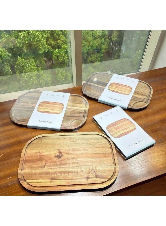 سميج smeg لوح تقطيع خشبي صلب مزدوج الجوانب مقاوم للفطريات والعفن - 16.5 × 11 بوصة - Image 3