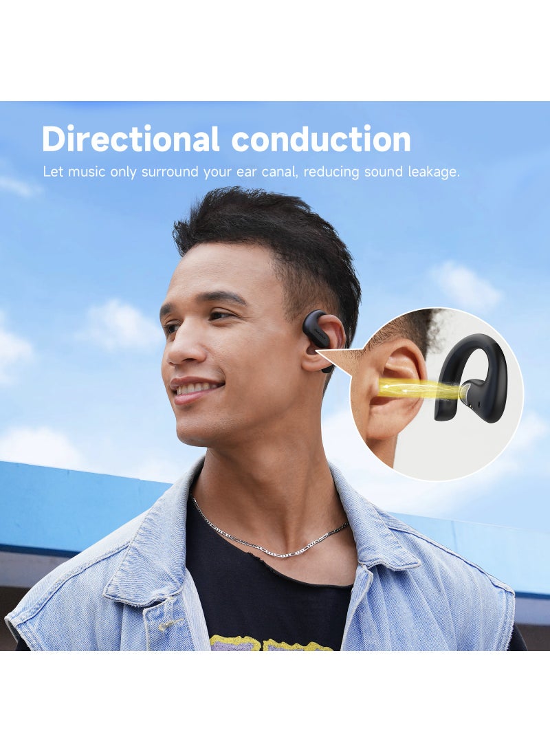 OpenRock Open Ear Headphones, Wireless Hanging Earphones, Bluetooth 5.2 Dual Microphone Call Noise Reduction, 7800 Mah Ultra-Long Standby, Ipx5 Waterproof, Suitable For Outdoor Sports Black - Image 3
