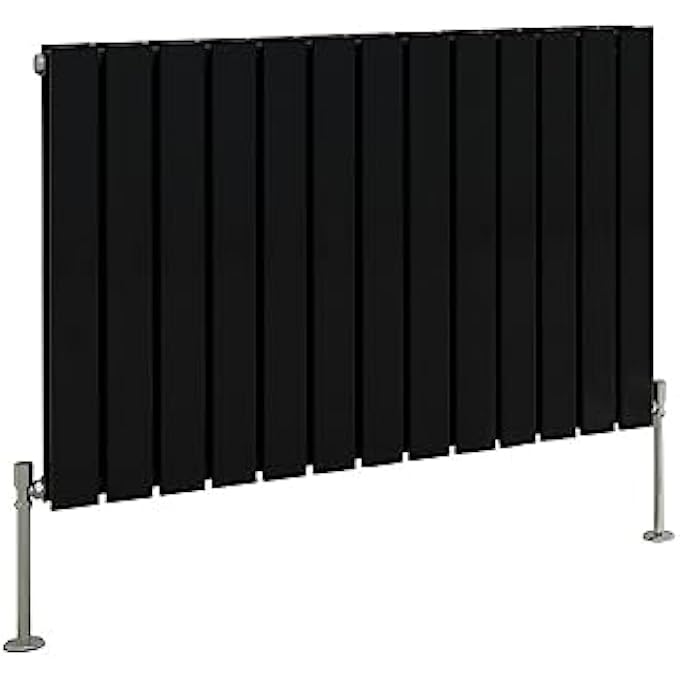 HORIZONTAL 600X884MM FLAT PANEL COLUMN DESIGNER RADIATOR BLACK DOUBLE RADIATORS CENTRAL HEATING FOR BATHROOM BEDROOM KITCHEN HALLWAY LIVING ROOM - Image 2