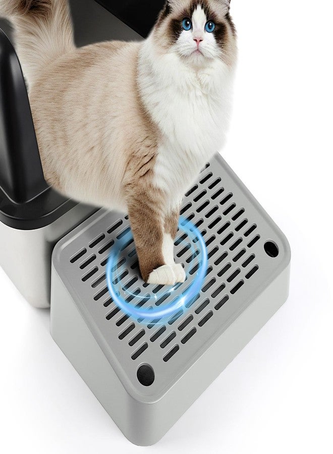 Bartuke Cat Litter Box Ramp, Litter Box Step Mat with Filter Function, Cat Litter Catcher for Self-Cleaning Litter Boxes, Cats Pedal Stool Ideal for Kitten & Elderly Cats (Light Grey) - Image 1