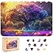 Qiuenisray Wooden Puzzles for Adults 500 Pieces Mothers Day Love Puzzle Tree of Life Jigsaw Puzzles Home Decor FSC Certified Unique Shape Wood Puzzle Piece Gift for Family Game 183x126 in - Image 2