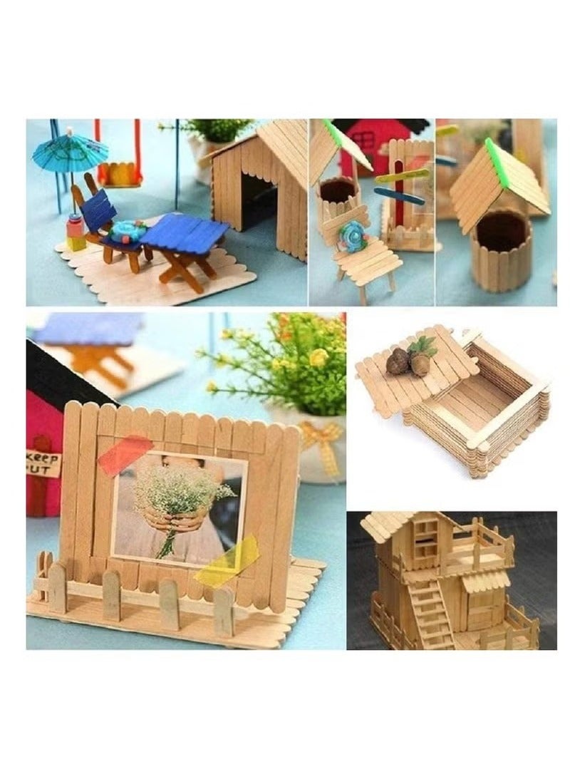 Wooden Craft Sticks for Ice Cream, Popsicle, Wax, Resin Stirring, Kids Art Supplies (100pcs) - Image 3