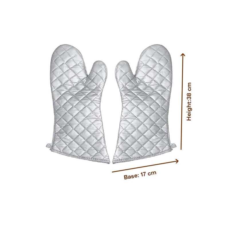 PUSHTI TUSHTI Oven Mitts Heat Resistant Cooking Oven Gloves Can be Used for Grilling Smoking Cooking Baking Frying or handling Superhot Itemss 38 x 17 Cms Pack of 1 - Image 2