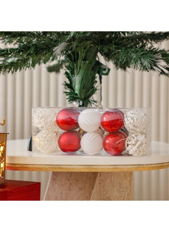 DANUBE HOME Danube Home Rudolph Christmas Baubles 20 Pieces Set| Festive Multi Color (Red & Gold/Red & White) Christmas Decor Holiday Decoration Collection Decorative Home Accessories  - Image 1