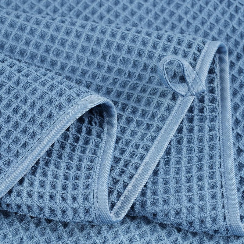 Polyte Oversize, 60 x 30 in., Quick Dry Lint Free Microfiber Bath Towel Set, 6 Piece (Waffle Weave) - Image 3