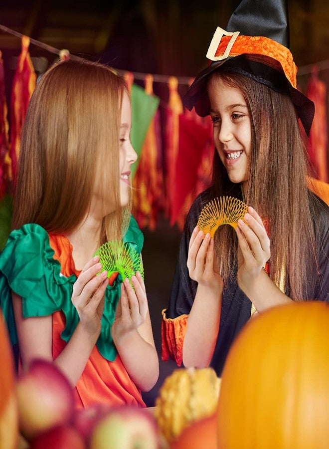 ArtCreativity فن الإبداع - نوابض جاك-أو-لانترن، مجموعة من 48، ألعاب سلايم بلاستيكية على شكل قرع بألوان متنوعة، هدايا هالوين غير حلوى، هدايا مرعبة، هدايا حفلات ممتعة، حشوات أكياس الهدايا للأطفال - Image 4