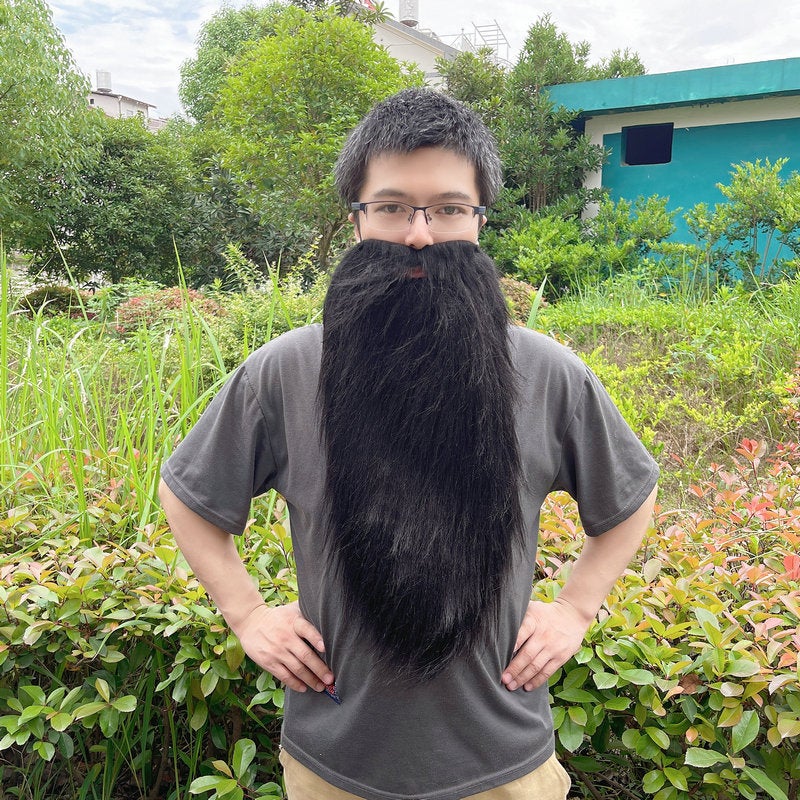 Holiday Party Beard Dress Props Simulation Beard Fake Beard Personality Party Leng Beard Beard - Image 3