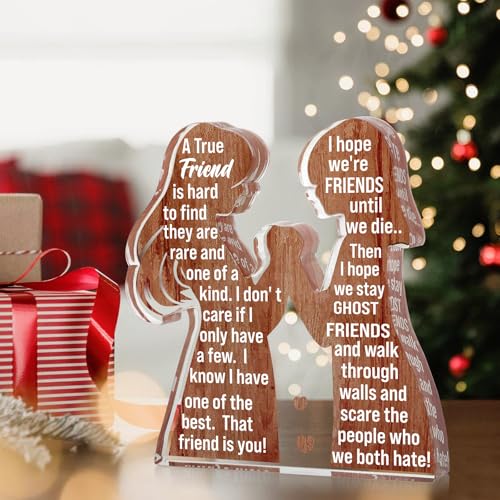 LuoHere Friend Birthday Gifts for Women Friendship Best Friend Christmas Ideas Soul Sister Female Bestie BFF, Mothers Day Valentines Unique Gifts Friends Forever Inspirational Cheer up Thank You Friend Plaque - Image 3